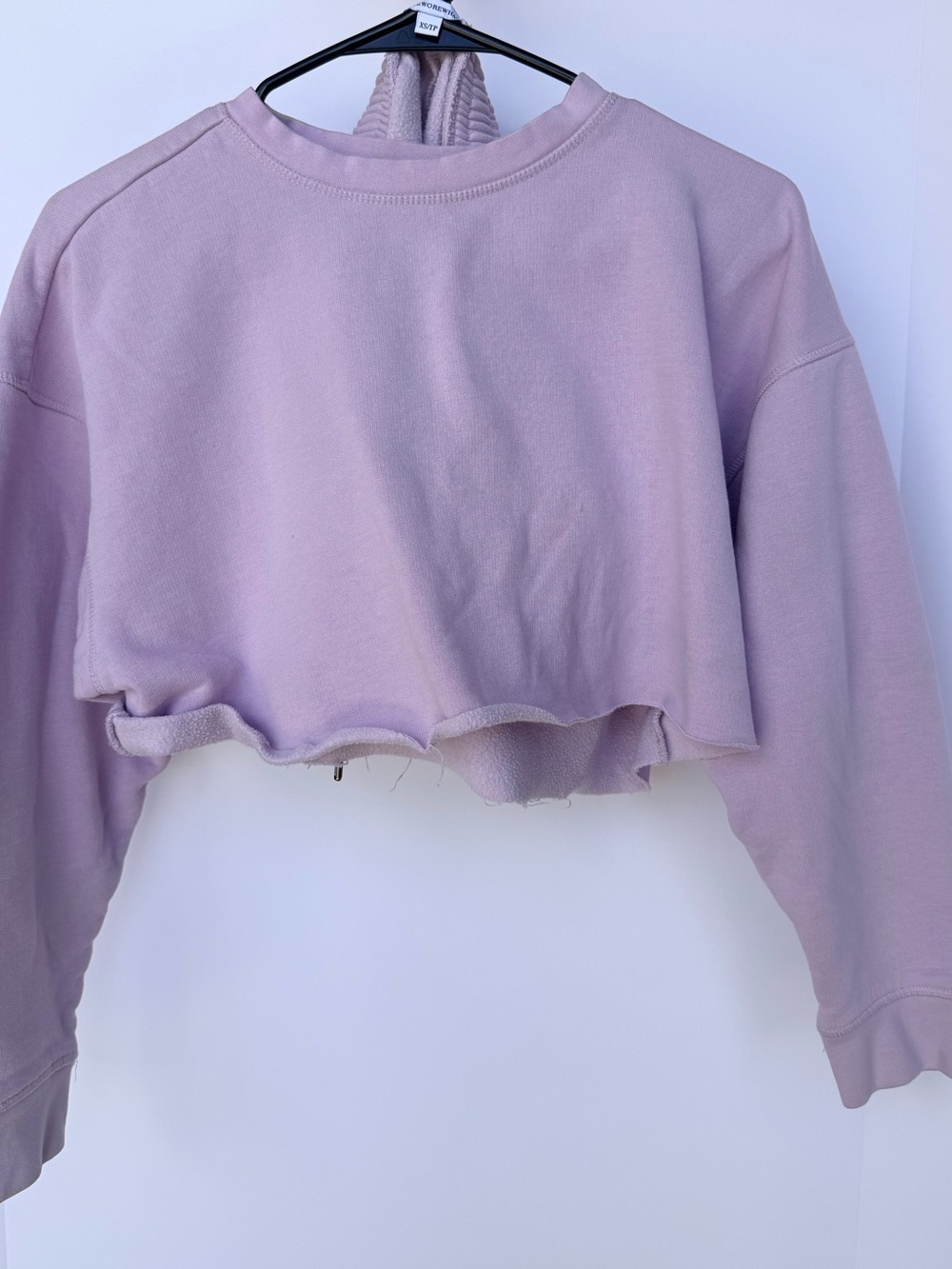 WeWoreWhat Set Cropped Lavender Crewneck